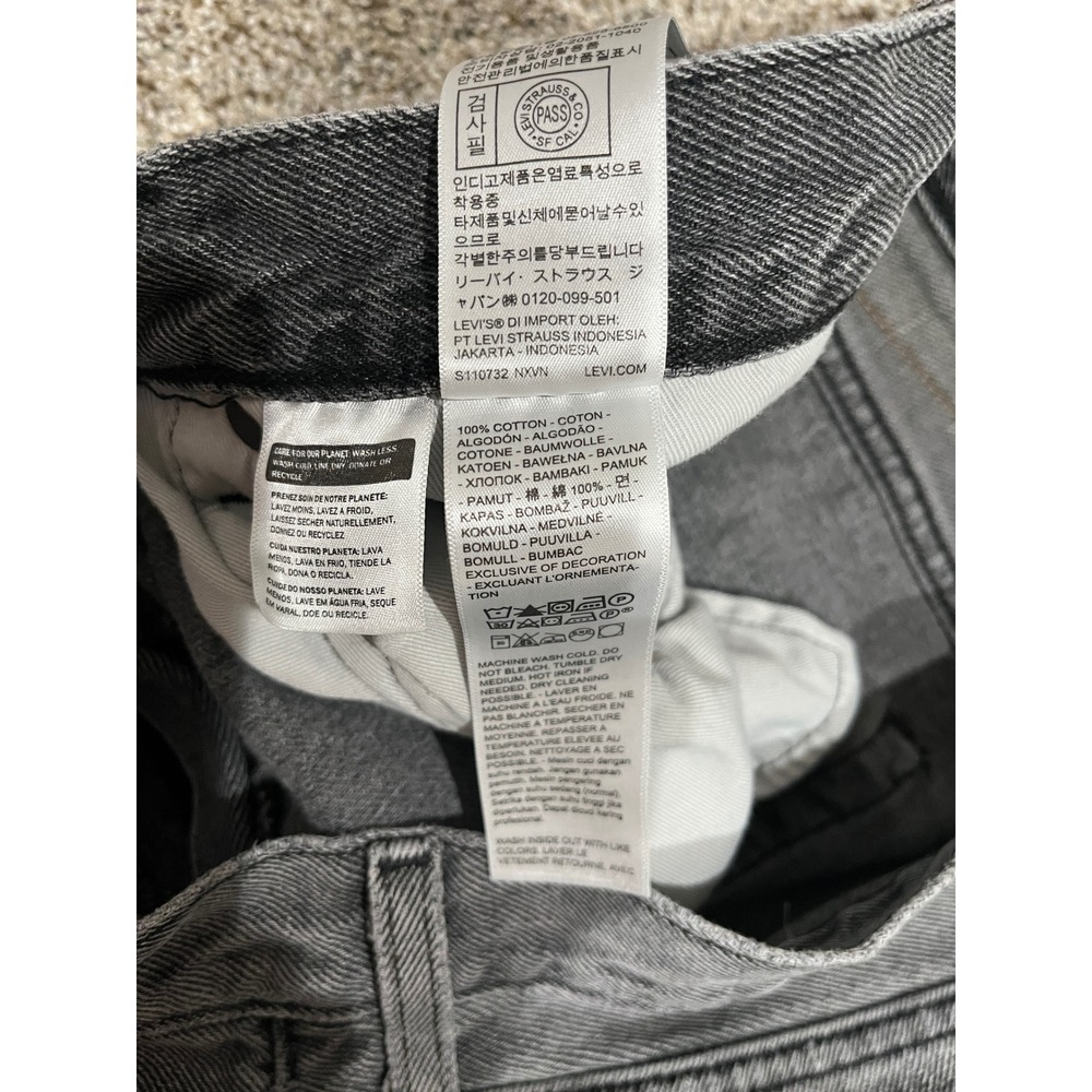 Levis 568 Stay Loose Grey Denim Jeans Mens 34x32 Wide Leg Relaxed Fit Cotton - Picture 6 of 9